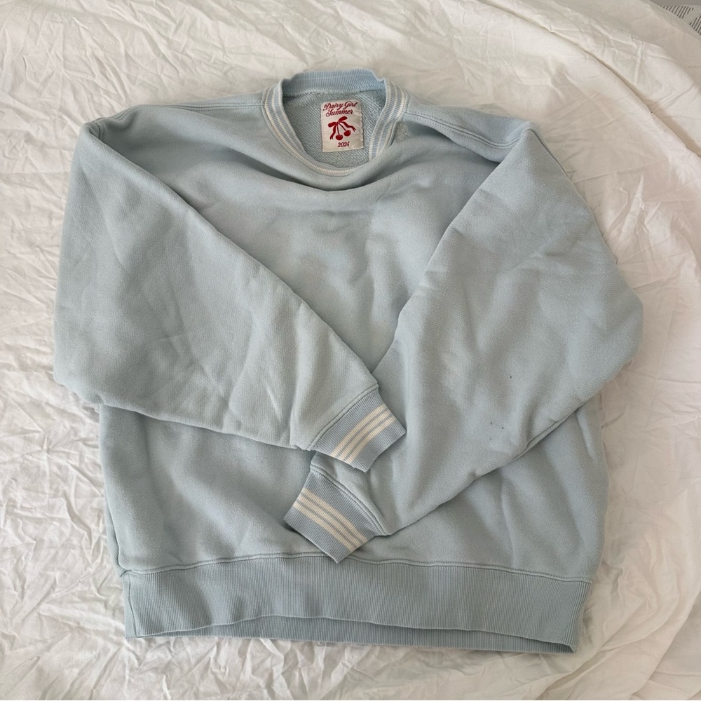 dairy boy dairy girl summer blue sweatshirt & shorts set - Picture 2 of 3